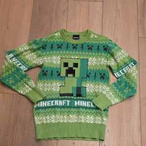 Minecrafy Green Creeper Ugly Holiday Sweater Size Small